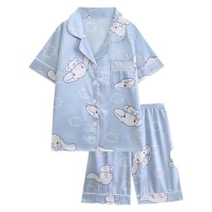 chiikawa女童冰丝睡衣夏季薄款短袖中大童女孩可爱超萌家居服套装