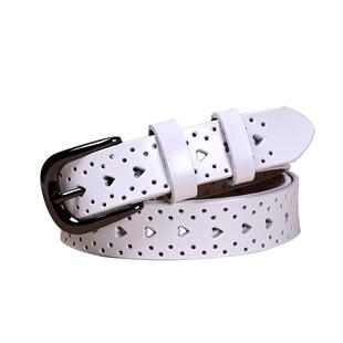 镂空皮带女士真皮懒人免打孔牛皮腰带韩国时尚百搭装饰牛仔裤带宽