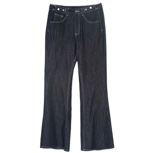 胖mm宽松牛仔喇叭裤木子理想大码女装春季200斤显瘦弹力牛仔裤子