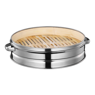 不锈钢蒸笼竹制杭州小笼包饺子包子馒头竹子蒸屉蒸锅笼屉家用商用