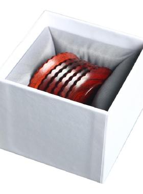 小叶紫檀商务风实木质茶托景泰蓝