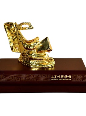 三星堆金面具文物复刻摆件