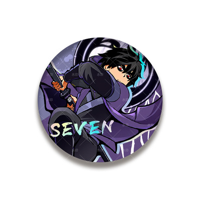 刺客伍六七周边双闪吧唧徽章刺客柒镭射胸章鸡大宝清风马口铁谷子