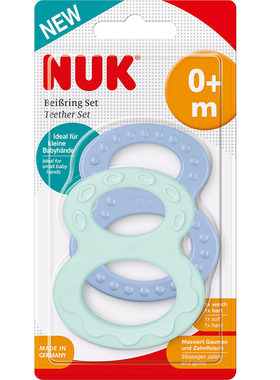 进口nuk新生婴幼儿磨牙牙胶宝宝磨牙棒按摩缓解牙痒出牙不适0个月