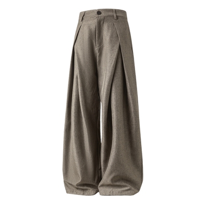 长裤拉链门襟宽松版型休闲裤