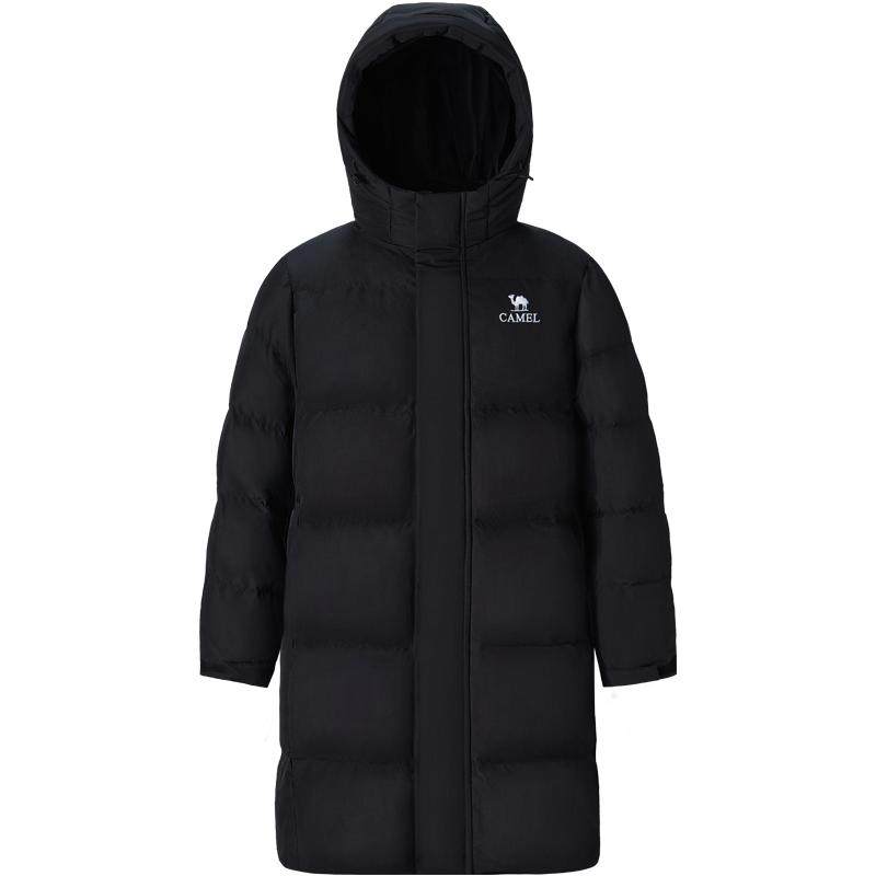 骆驼女装中长款羽绒服2025新款冬季抗寒保暖三防连帽面包服外套男