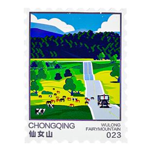 纸玩意石膏冰箱贴邮票重庆解放碑洪崖洞磁器口鹅岭文创纪念伴手礼