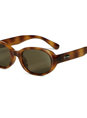 显脸小复古椭圆形墨镜女夏日度假