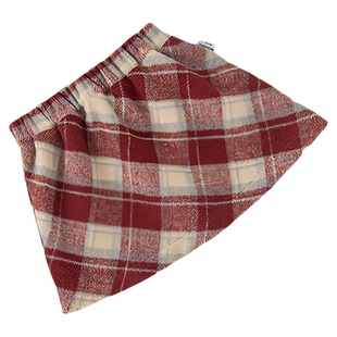 INSbobo女童半身裙秋冬新款儿童裙子复古格子裙童装女宝衣服春季