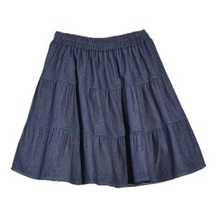 半裙a字牛仔短裙半身裙女夏2025新款超火小个子蛋糕大摆拼接伞裙