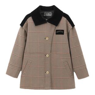 MARCHEN 安格集合店 24冬季holiday翻领大吉岭格纹大衣外套棉服厚