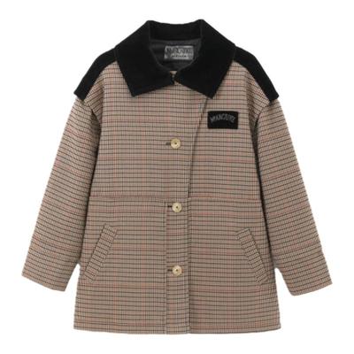MARCHEN茧型格纹棉衣外套女冬厚