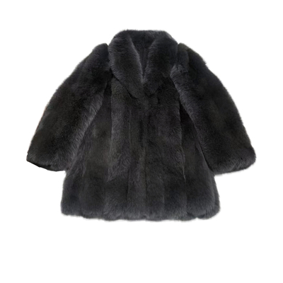 原生态saga狐狸毛男士中长款皮草