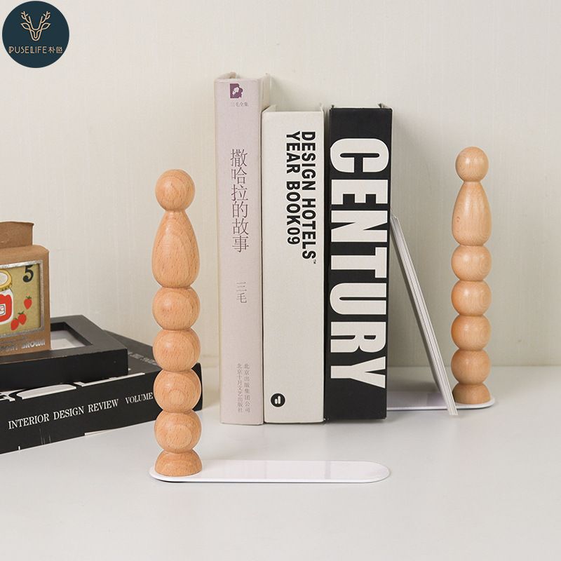 简易实木质书立架桌面收纳创意书挡学生可伸缩书夹办公室置物书撑