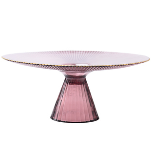 金边高脚玻璃创意轻奢水果盘干果沙拉盘客厅样板间茶几收纳盘摆件