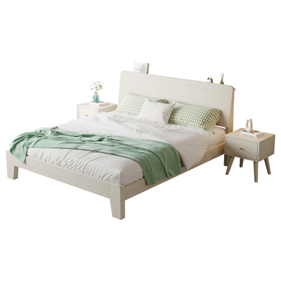 新款奶油风白色橡木床活动热卖中