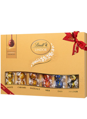Lindt/瑞士莲官方正品软心牛奶巧克力30粒礼盒371g送礼节日