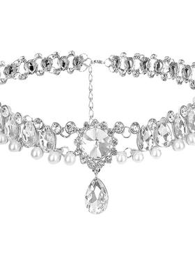 银色水滴珍珠款吊坠项链