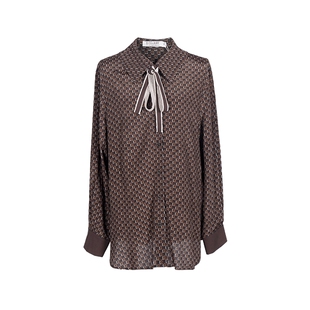 D-HARRY/迪哈利新款复古通勤花纹半裙长袖衬衫DH231D95979D