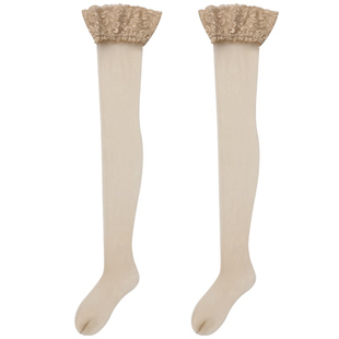 长筒丝袜女超薄款防勾丝复古0D高筒性感防滑过膝大腿根蕾丝黑丝袜