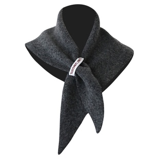 高级感蓝色针织三角巾秋冬百搭保暖小披肩韩系多功能护颈围脖围巾