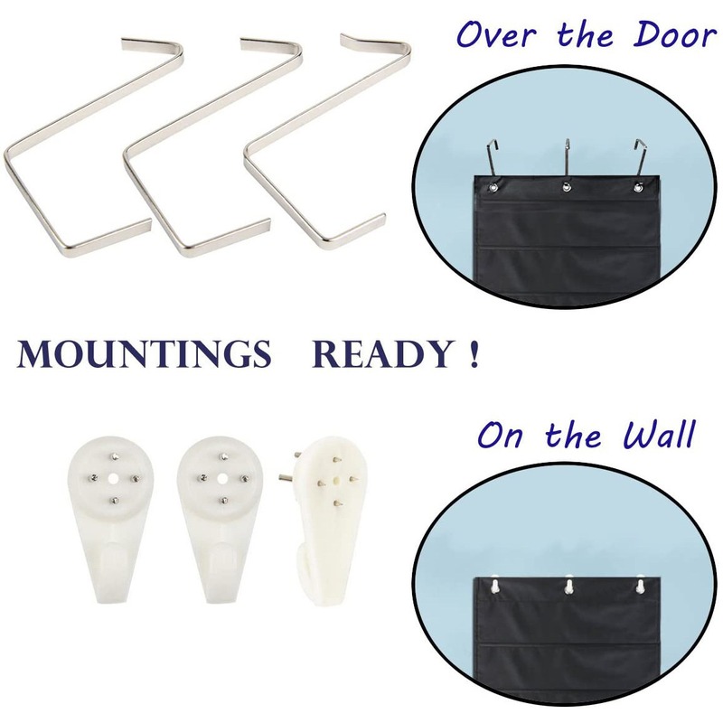 送金属钩挂墙10大口袋袋挂收纳办公室文件夹工作黑色家庭管理学校