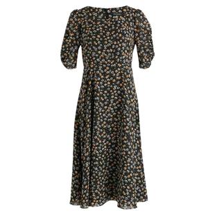 海兰丝HOT推荐春夏新款气质法式方领收腰A字裙减龄碎花雪纺连衣裙