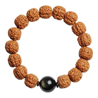 月印百川金刚菩提手串 金耀石男女款五瓣双龙菩提子文玩单圈手链