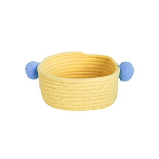 多巴胺毛球棉线编织筐桌面零食杂物化妆品整理家用玄关钥匙收纳篮