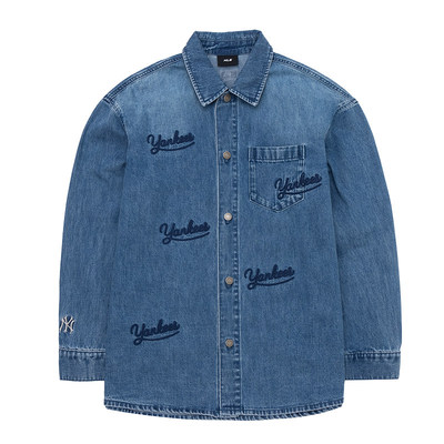 MLB男女同款翻领牛仔衬衫外套