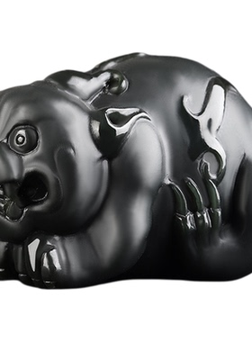 新疆和田玉黑青玉貔貅小摆件