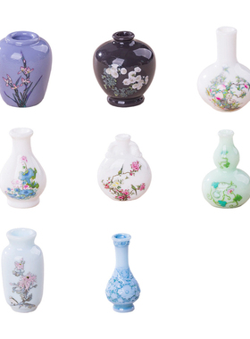 微景观树脂创意仿真花瓶瓷瓶 复古小摆件高级感小众diy装饰品摆件