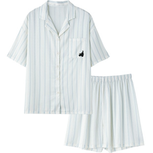 思莉太太情侣睡衣夏款冰丝高级感女款夏天短袖短裤男士凉感家居服