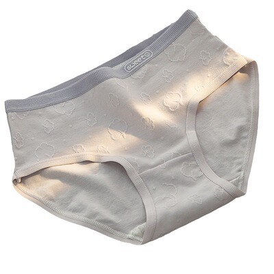 棉花糖纯棉中腰三角裤女士内裤