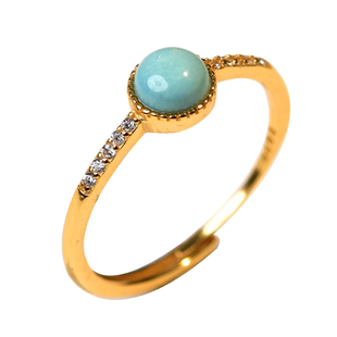 绿松石戒指女男指环小众设计感散珠松石宝石素戒圈食指尾戒银戒指