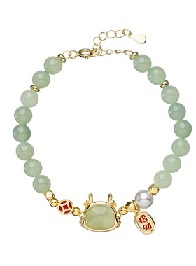 福龙银手链和田玉女生