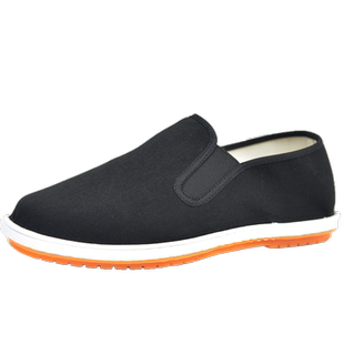 老北京布鞋男士手工千层底休闲鞋一脚蹬黑布鞋防滑软底旗舰店官方