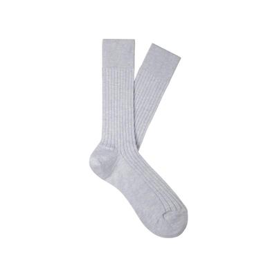 Suitsupply浅灰色棉混纺罗纹袜子