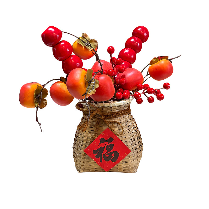 仿真柿子+糖葫芦寓意吉祥
