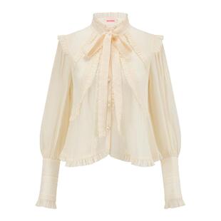 ORA GENESIS2025年冬季新品时尚宫廷风刺绣丝质上衣