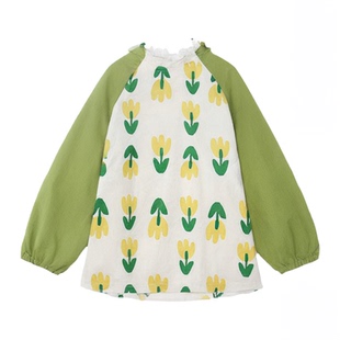 秋冬宝宝罩衣吃饭防脏婴儿辅食围兜反穿衣春纯棉儿童围裙幼儿外穿