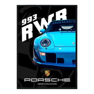 保时捷跑车911汽车海报挂画4S店修车店工作室壁画玄关卧室装饰画
