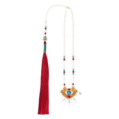 上元夜背云项链珍珠汉服搭配流苏