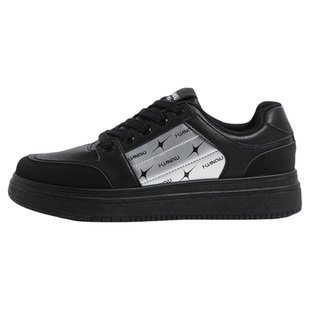 环球黑色国潮厚底星星滑板鞋男款2026新款春季男士休闲运动小黑鞋