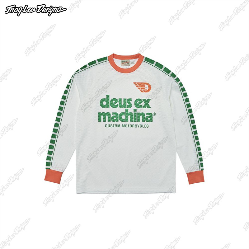 deus新款摩托车越野服速降速干衣防晒透气黑色t恤复古骑行赛车服