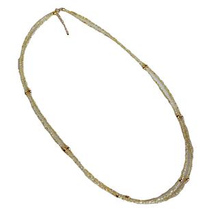 《流金岁月》1-2mm稀有极细海水keshi珍珠香槟金色akoya项链18k金