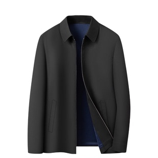 行政公务夹克男士常规翻领拉链通勤百搭中年男装2025新款休闲夹克