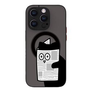 新款17pro适用于苹果17magsafe磁吸iphone12手机壳15promax保护壳14恶搞13mini磨砂黑色16pro防摔x黑猫11pm