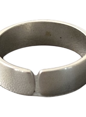 WANGWANG925纯银纹路可调节铆钉窄款十字花情侣银饰潮流戒指指环