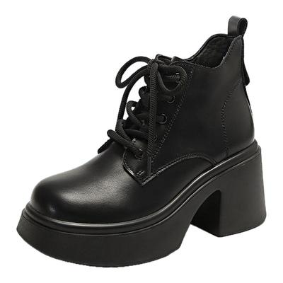 惠州真皮短筒马丁靴厚底高跟鞋